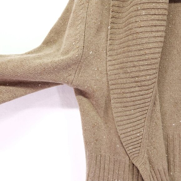 Autumn Cashmere Ribbed Drape Cardigan Size Small Open Front Nep Beige Sweater - Picture 7 of 13